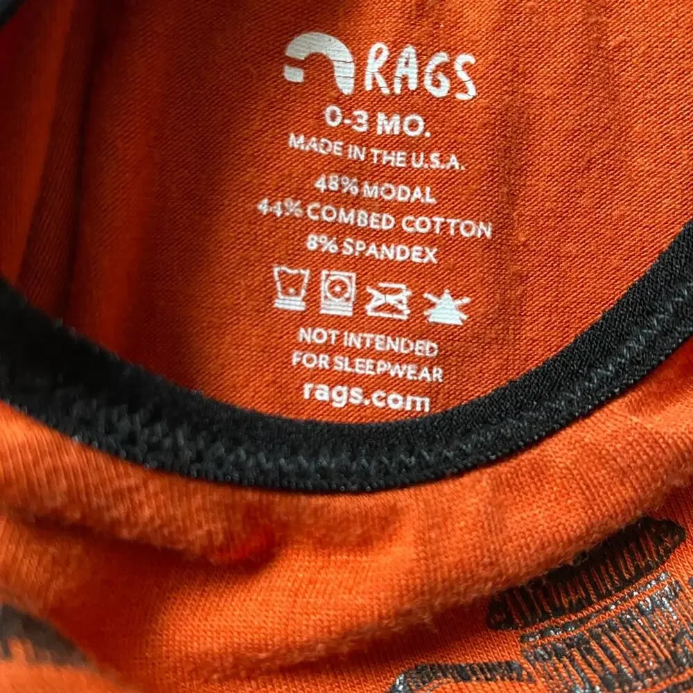 Rags to Raches Orange Skelly Pouch